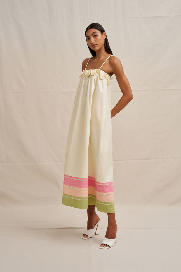 Verona Sun Dress - Ecru Multi