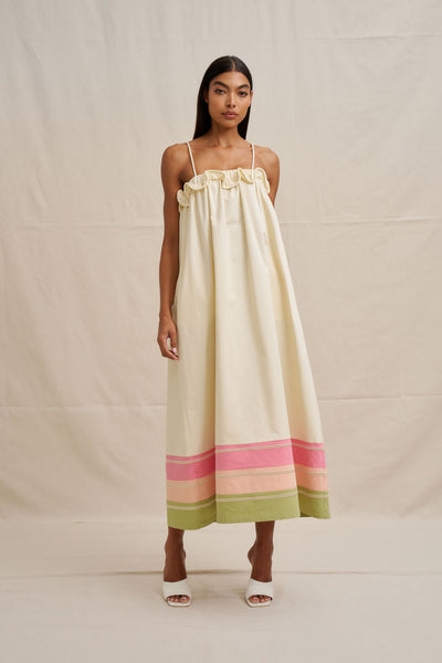 Verona Sun Dress - Ecru Multi