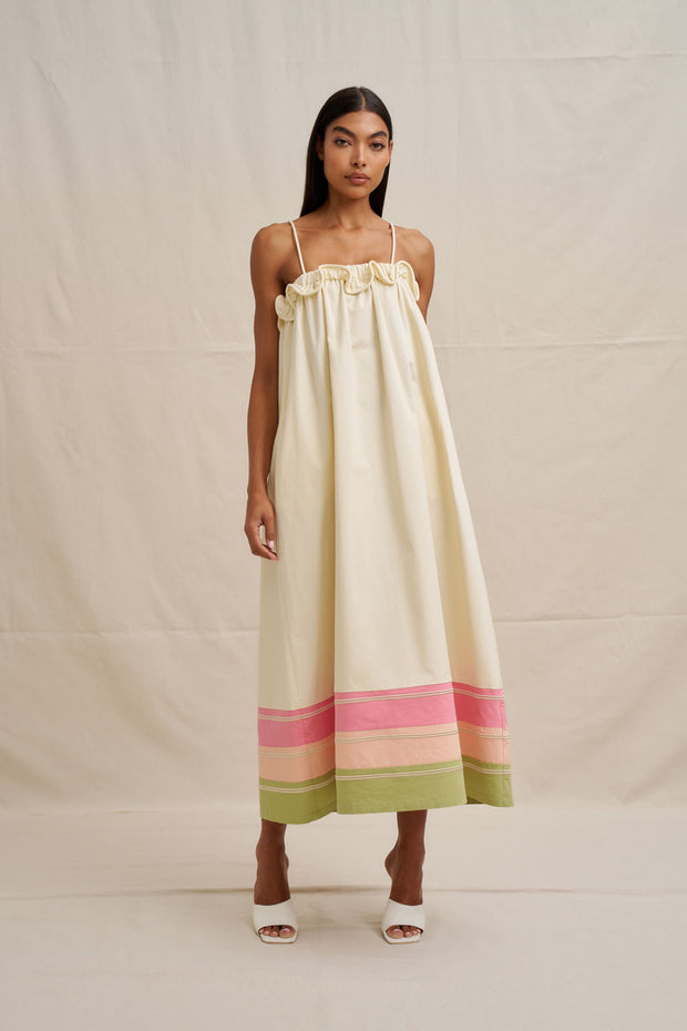 Verona Sun Dress - Ecru Multi