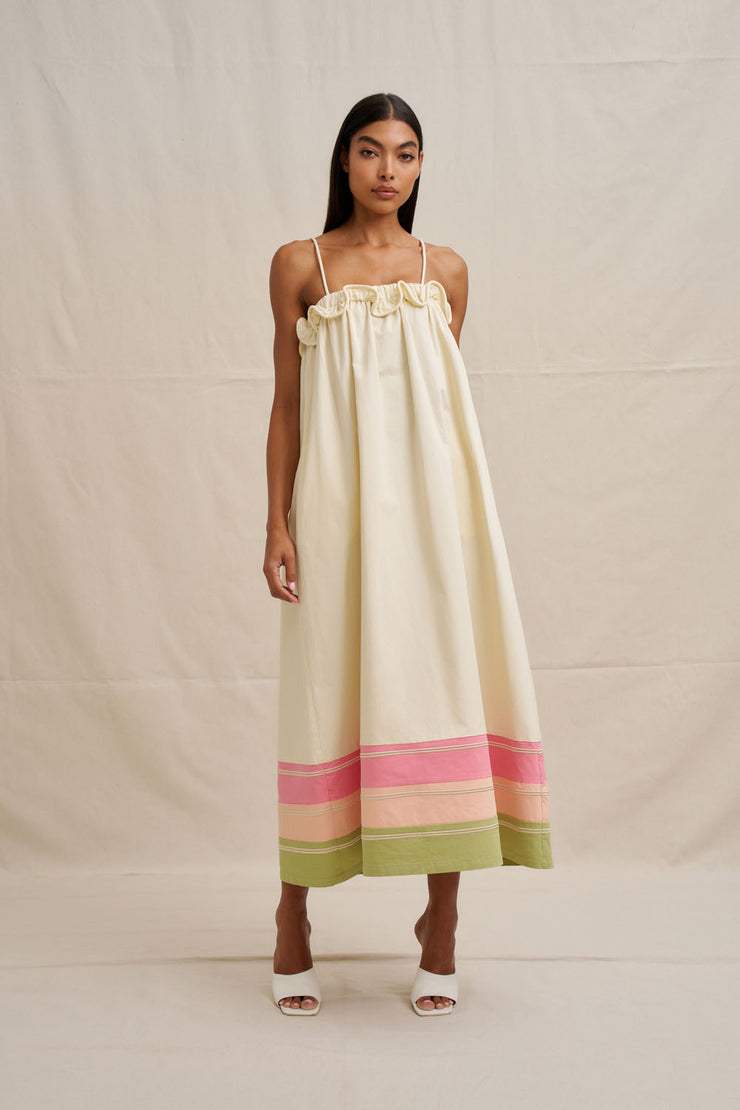 Verona Sun Dress - Ecru Multi