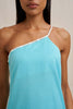 Oasis One Shoulder Maxi Dress - Ivory Aqua Blue