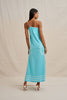 Oasis One Shoulder Maxi Dress - Ivory Aqua Blue
