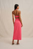 Chloe Midi Skirt - Coral Pink