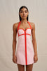 Wisteria Halter Mini Dress - Red Pink