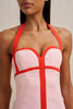 Wisteria Halter Mini Dress - Red Pink