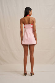 Wisteria Halter Mini Dress - Red Pink