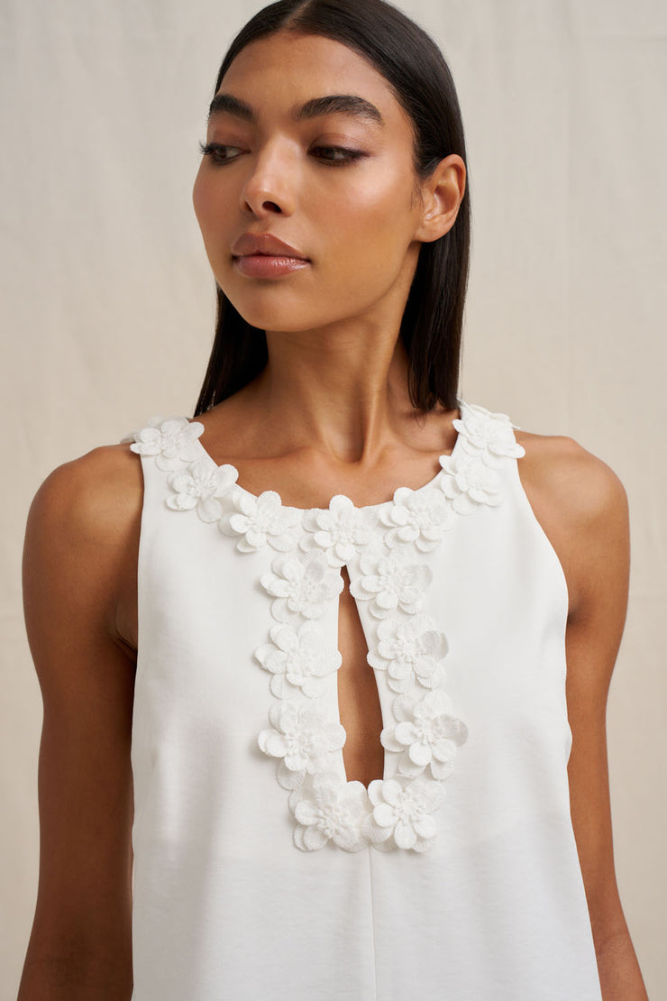 Alison Ruffle Mini Dress - Ivory