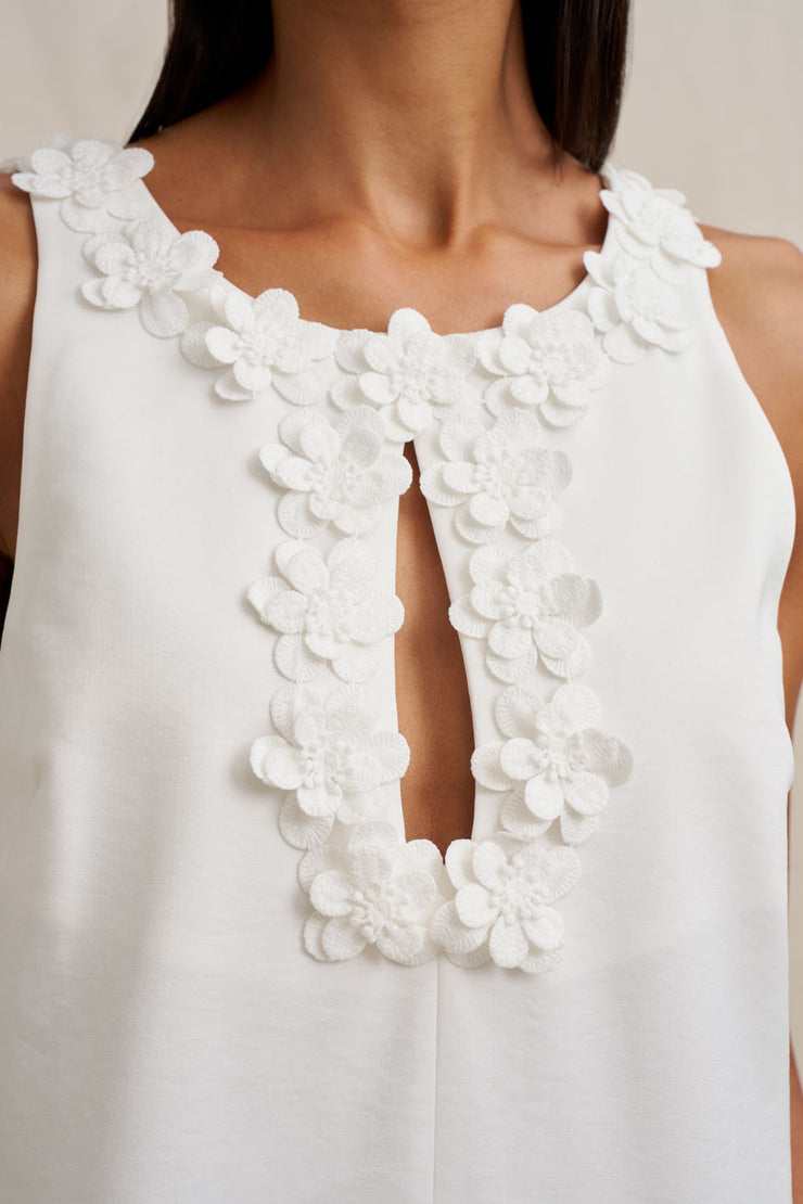 Alison Ruffle Mini Dress - Ivory