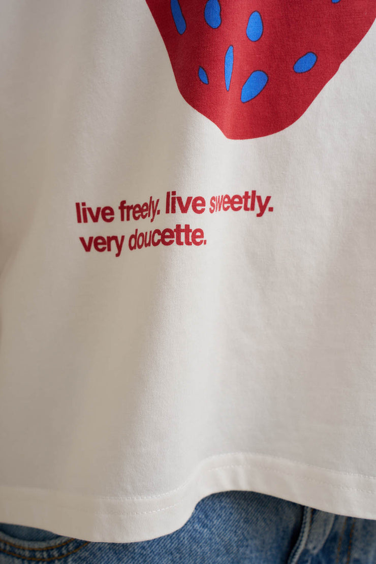 Live Sweet Compact Tee -  Ivory