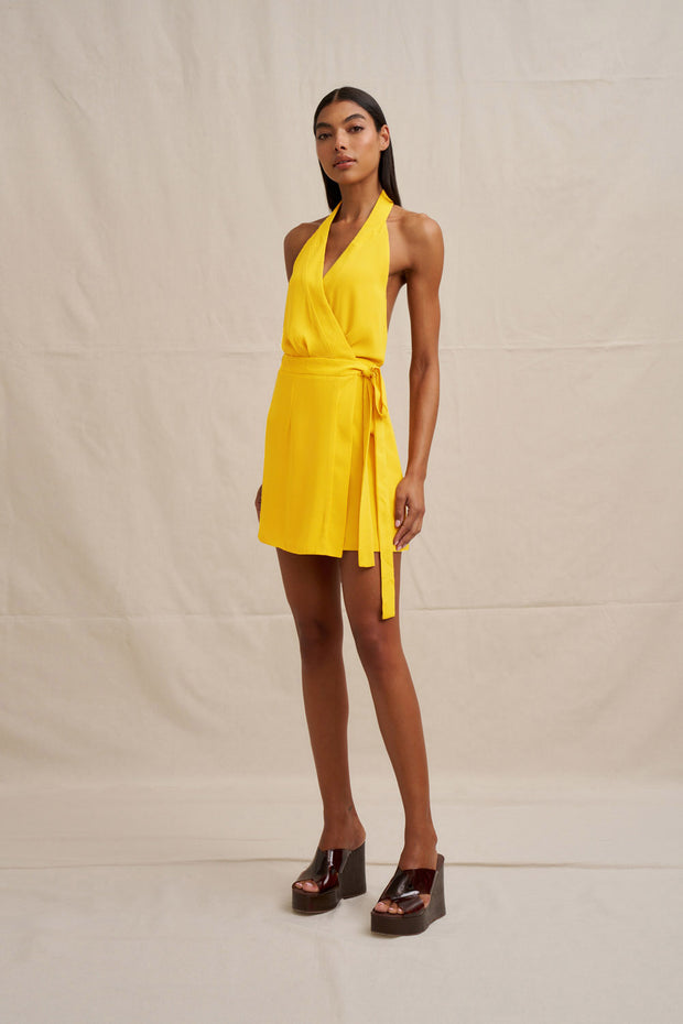 Azaria Wrap Mini Dress