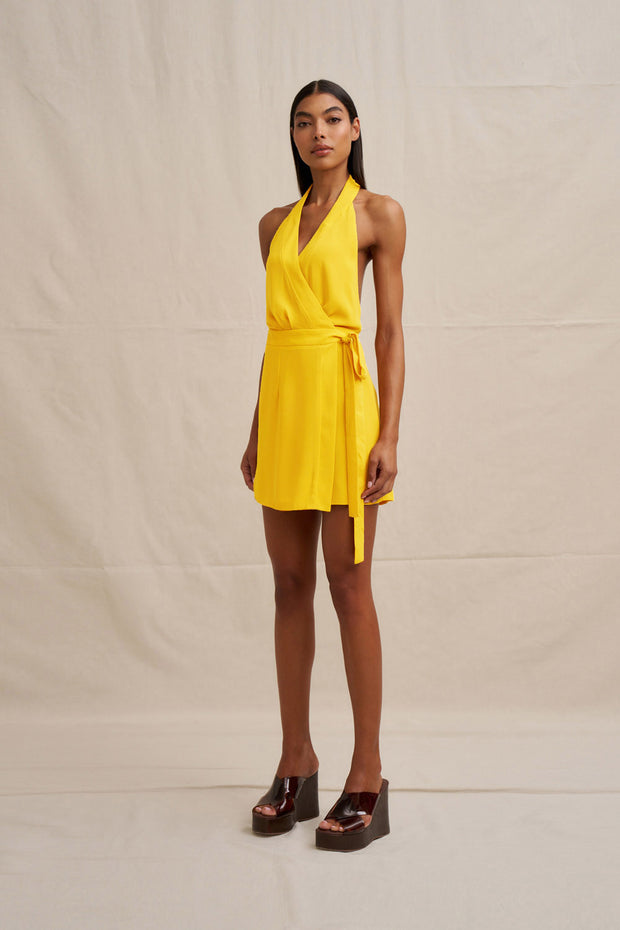 Azaria Wrap Mini Dress