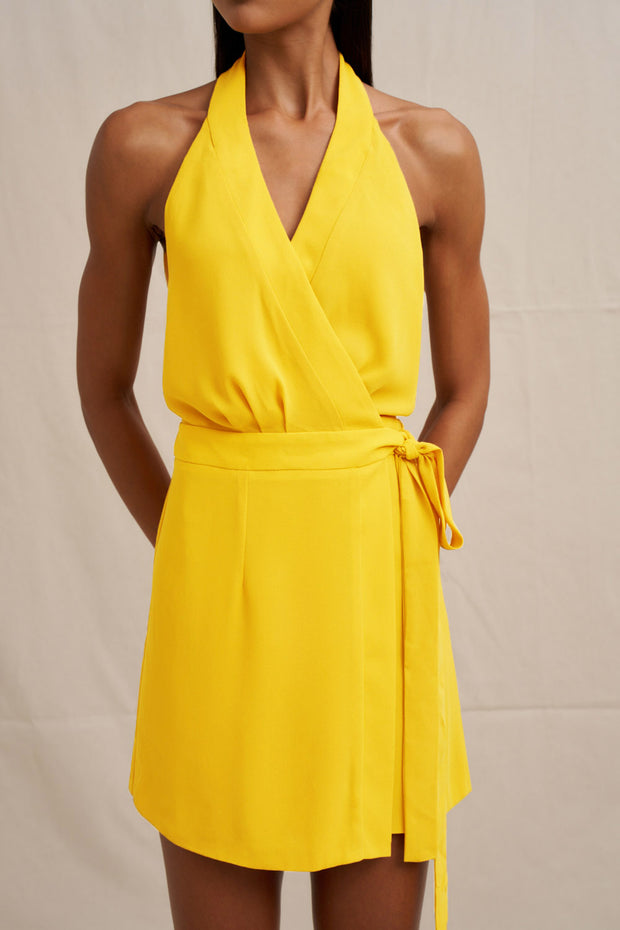 Azaria Wrap Mini Dress