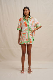 Bloomtide Mini Short - Multi Green Peach