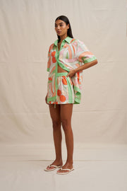 Bloomtide Mini Short - Multi Green Peach
