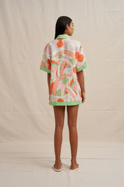 Bloomtide Mini Short - Multi Green Peach
