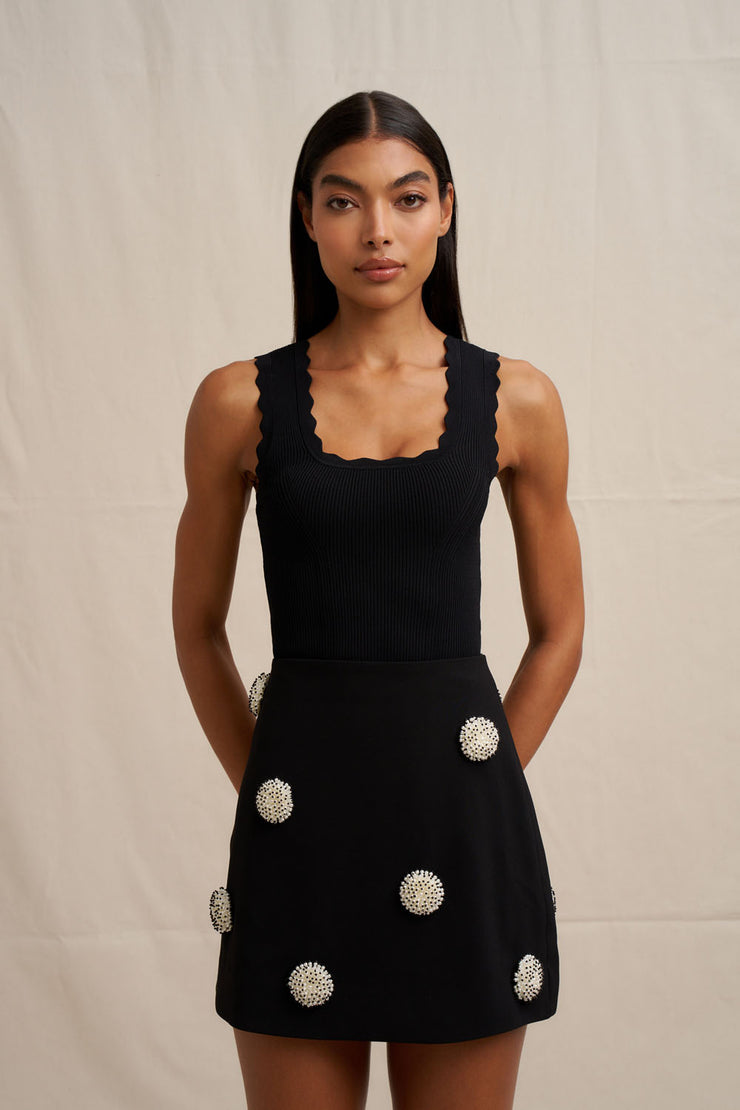 Priscilla Mini Skirt - Pearl Black