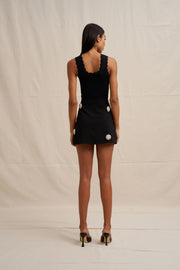 Priscilla Mini Skirt - Pearl Black