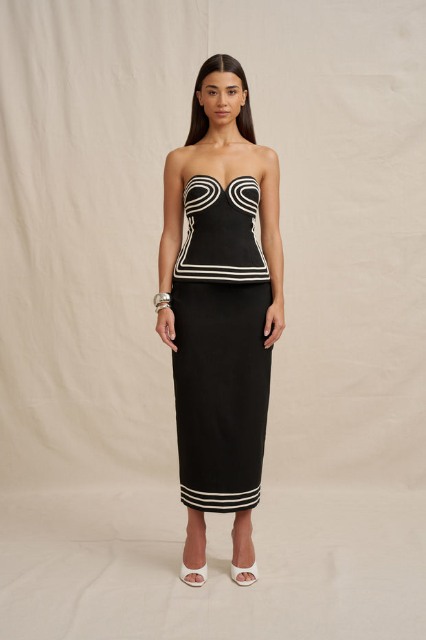 Sloane Stripe Strapless Top