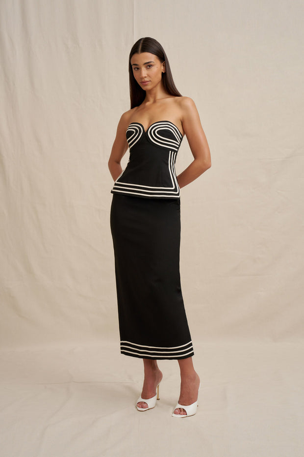 Sloane Stripe Ankle Skirt