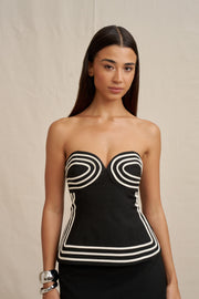Sloane Stripe Strapless Top