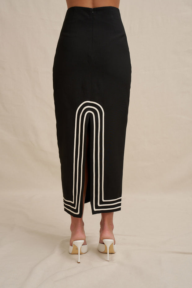 Sloane Stripe Ankle Skirt