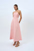 Alessia Gather Strapless Midi Dress - Pink