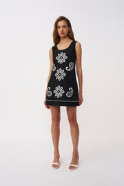 Alfresco Embroidery Mini Dress - Black Ivory