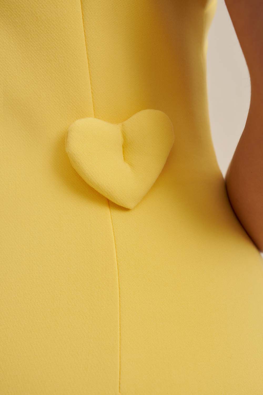 yellow heart cut out dress Sabrina Carpenter Looks Like a Real-Life Polly Pocket In Her Heart Cut-Out Mini Dress