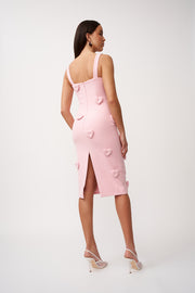 Amora Love Heart Midi Dress - Dusty Pink