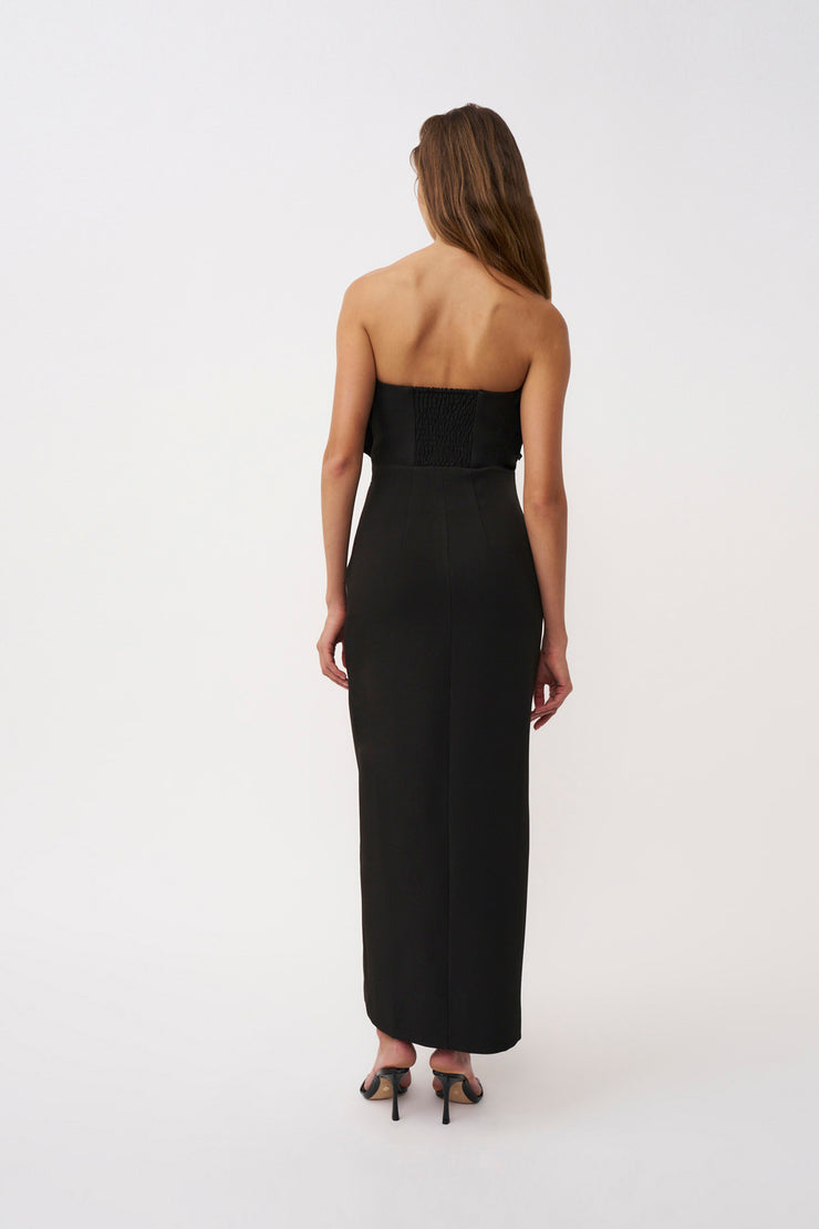 Anais Structured Strapless Dress - Black