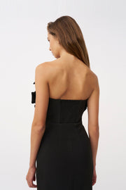 Anais Structured Strapless Dress - Black