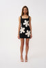 Anaya Flower Mini Dress - Black Ivory