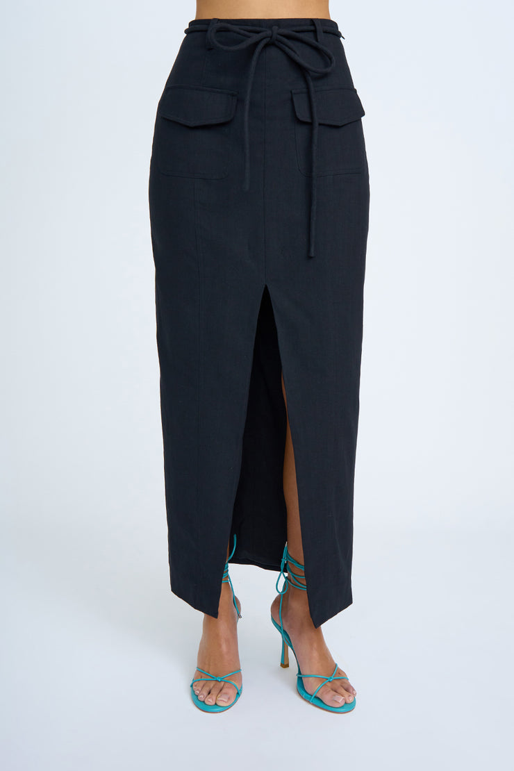 Asami Pocket Pencil Skirt | Final Sale - Black