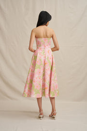 Azalia Floral Strapless Dress - Sorbet Floral