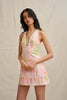 Azalia Floral V Front Mini Dress - Sorbet Floral