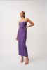 Audrey Twist Strapless Ankle Dress - Purple