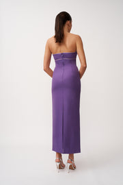 Audrey Twist Strapless Ankle Dress - Purple