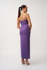 Audrey Twist Strapless Ankle Dress - Purple