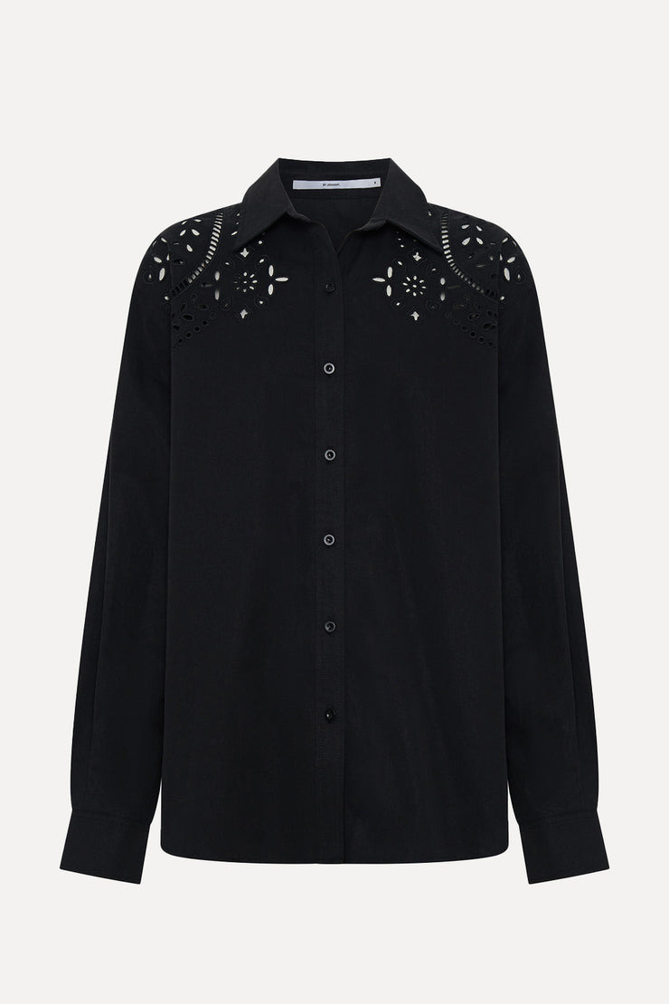 Bowie Broderie Shirt - Black