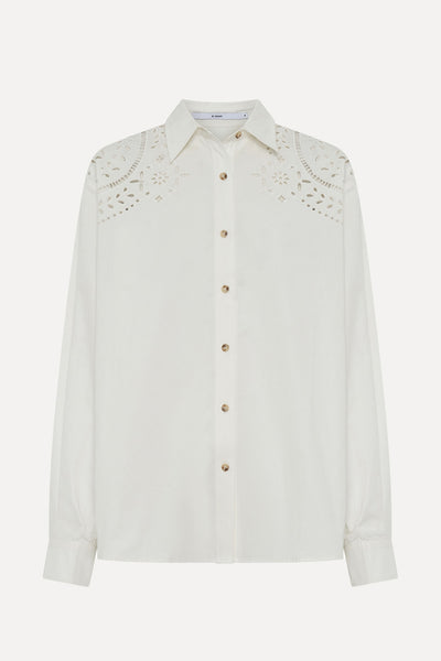 Bowie Broderie Shirt - Ivory