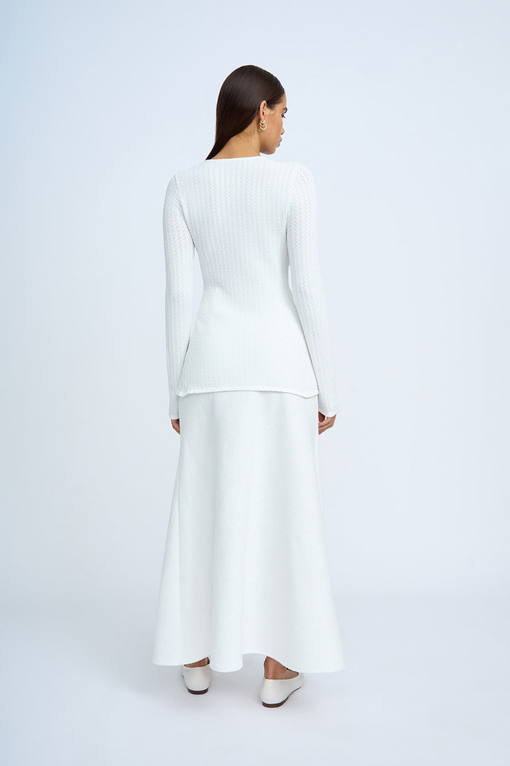 Bella Textured Knit Cardi | Final Sale - Ivory BY JOHNNY. Bella Textured Knit Cardi | Final Sale - Ivory BY JOHNNY.