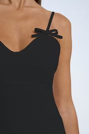 Bettina Bow Shift Mini - Black