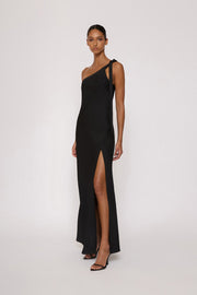 Beverly Tie Shoulder Bias Gown - Black