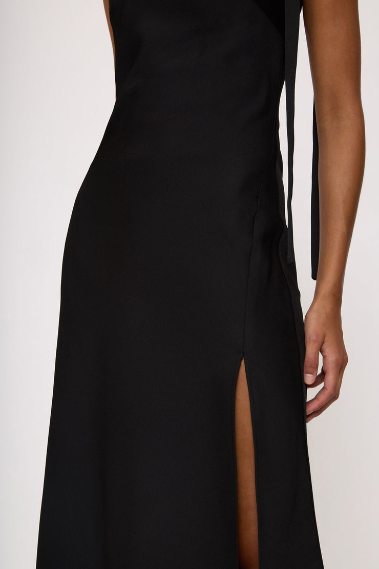 Beverly Tie Shoulder Bias Gown - Black