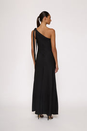 Beverly Tie Shoulder Bias Gown - Black