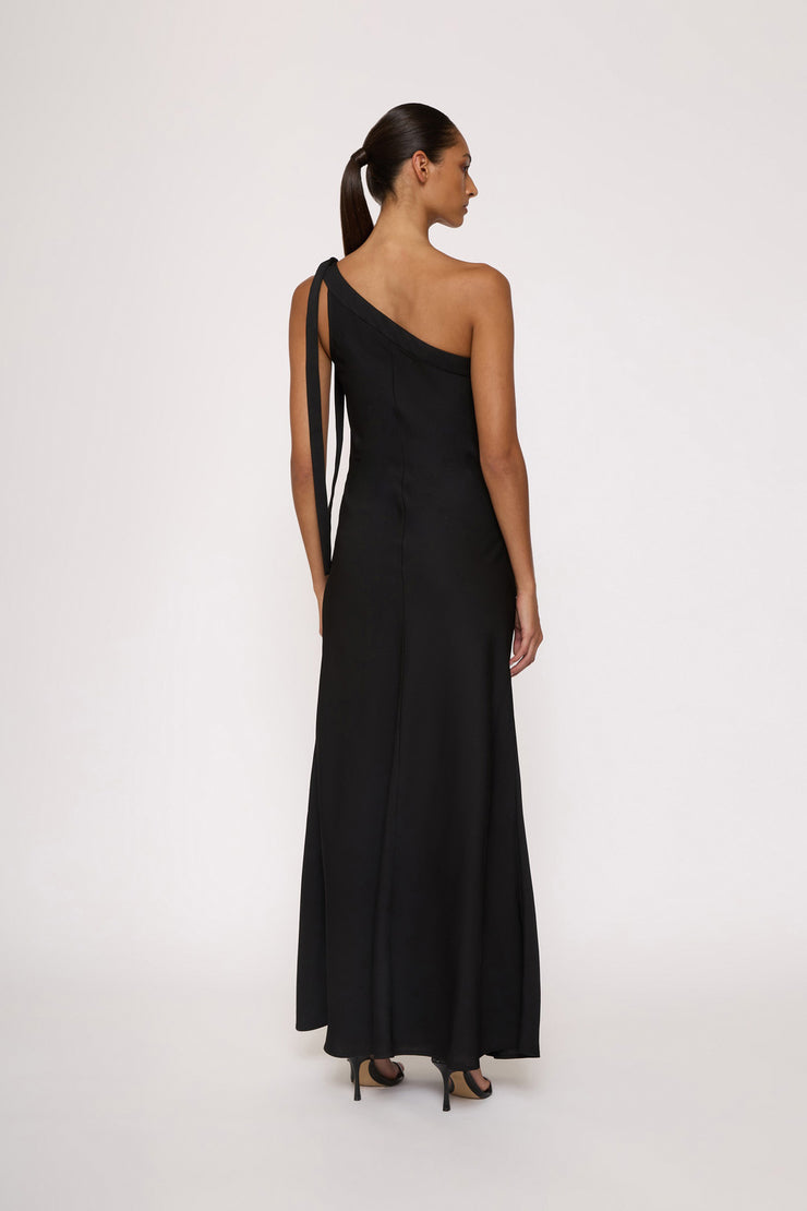 Beverly Tie Shoulder Bias Gown - Black