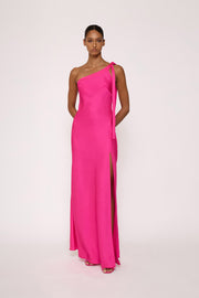 Beverly Tie Shoulder Bias Gown - Pink