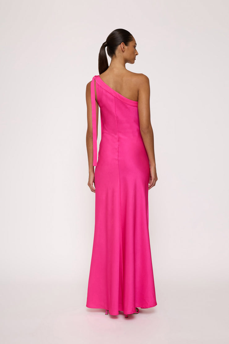 Beverly Tie Shoulder Bias Gown - Pink