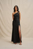 Beverly Tie Shoulder Bias Gown - Black