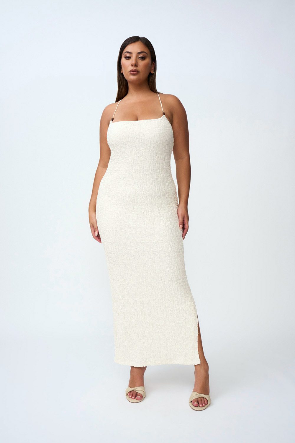 Bianca Bead Midi Dress| Final Sale- Ivory – BY JOHNNY.